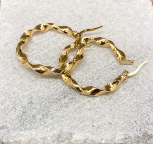 עגילי קרלי - עגילי זהב 14 קראט