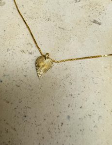 שרשרת לב זהב יהלום