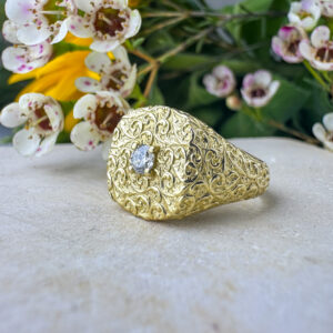 טבעת זהב חותם אליש