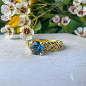 טבעת זהב טופז ברייד